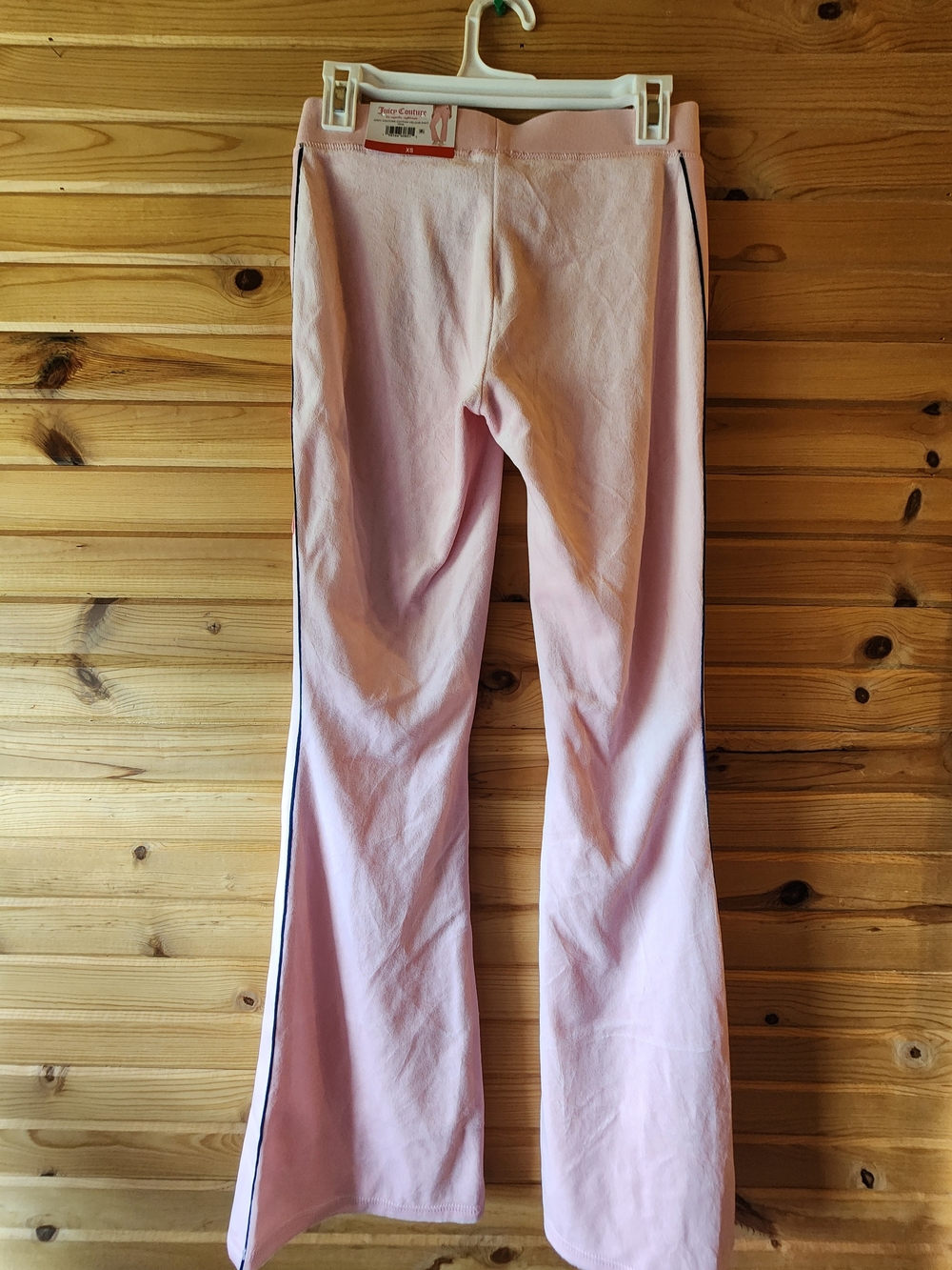 Juicy Couture Pale Pink Track Pants with Navy Side Stripe